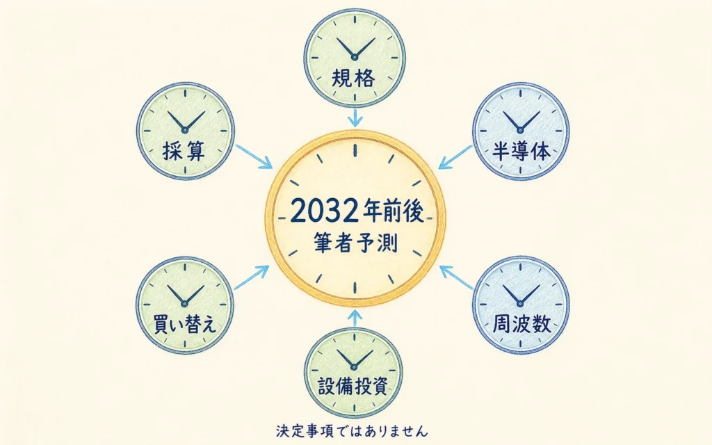 4K地上波放送の開始時期を左右する6つの時計と2032年前後の予測
