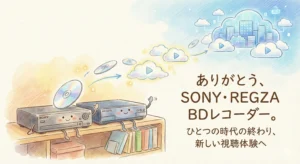 SONY,REGZAのBDレコーダへのお別れのイラスト