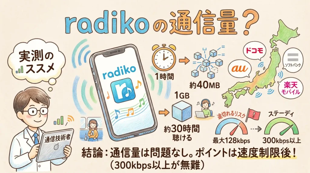 radikoの通信量